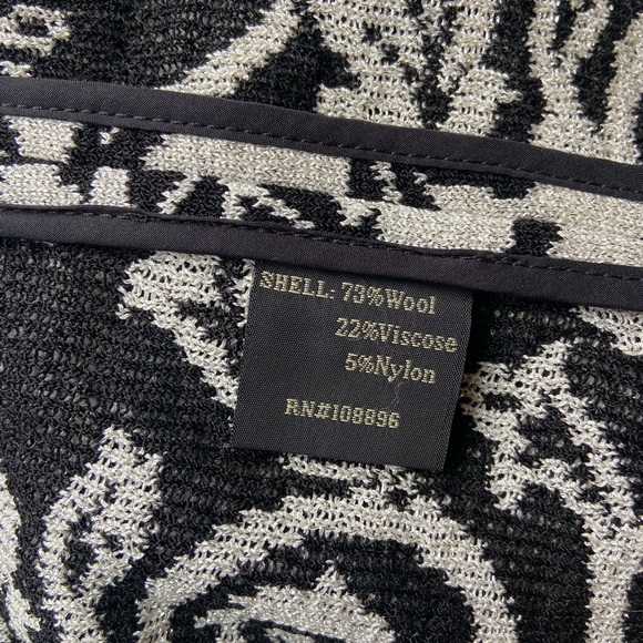 Liorah Exclusive Knits Silver Metallic Cardigan Jacket Wool Blend Size 14 - Picture 8 of 11